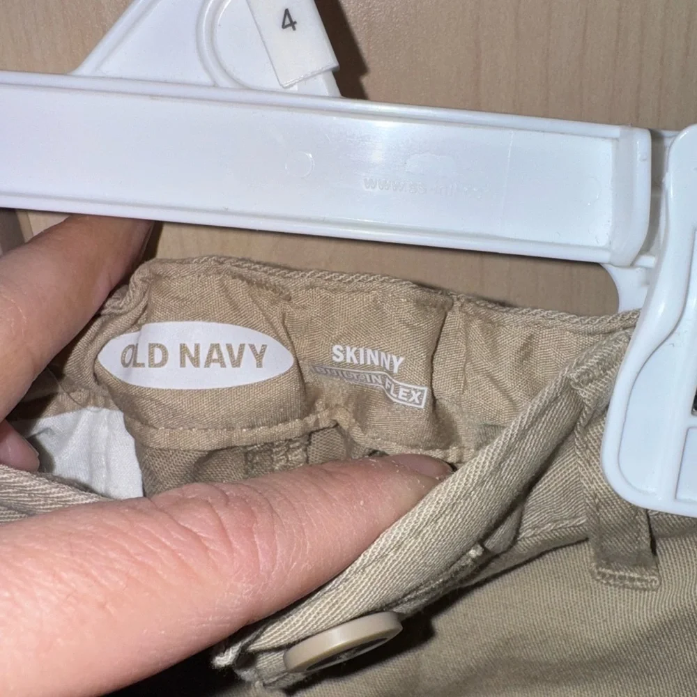 Old Navy Boys Khaki Chino Pants Tan Size 5 Adjustable Waist